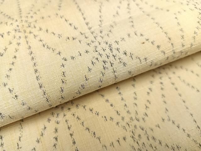 平和屋着物●上質な紬 麻の葉文様 正絹 逸品 AAAY6348ph
