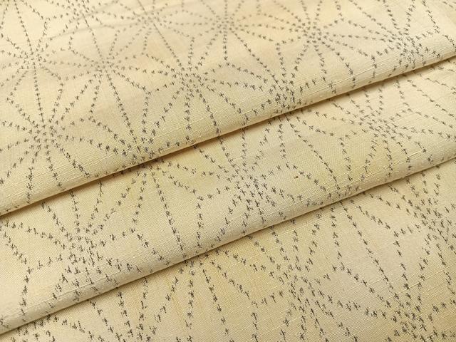 平和屋着物●上質な紬 麻の葉文様 正絹 逸品 AAAY6348ph