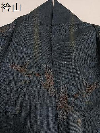 平和屋着物●本場大島紬 カタス9マルキ 群れ鶴文 正絹 逸品 AAAY6352ph