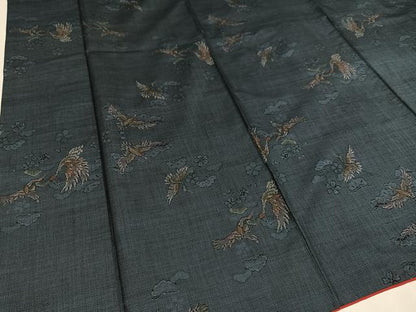 平和屋着物●本場大島紬 カタス9マルキ 群れ鶴文 正絹 逸品 AAAY6352ph