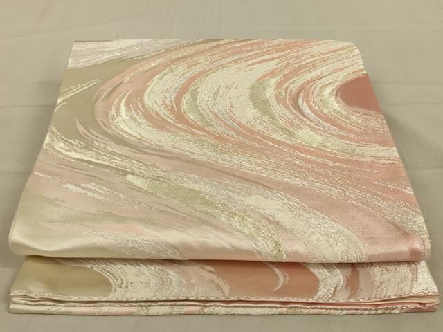 平和屋着物◎六通柄袋帯　流水文　金銀糸　正絹　逸品　AAAY6364ou