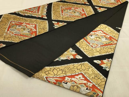 平和屋着物◎六通柄袋帯　唐織　花菱文　金銀糸　正絹　逸品　AAAY6367ou