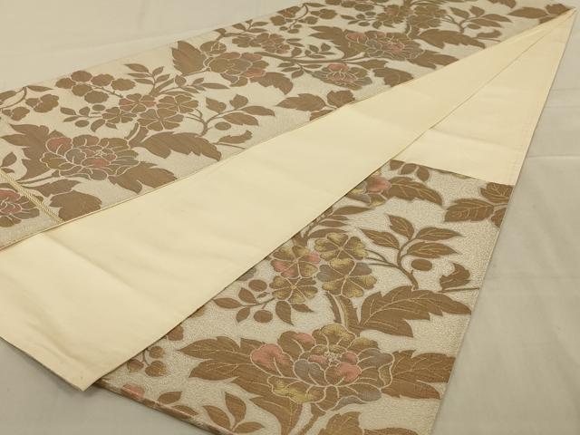 平和屋着物◎六通柄袋帯 更紗花文 金糸 正絹 逸品 AAAY6368ou
