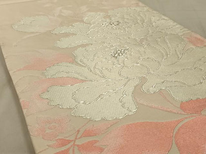 平和屋着物◎六通柄袋帯　唐織　草花文　銀糸　正絹　逸品　AAAY6382ou