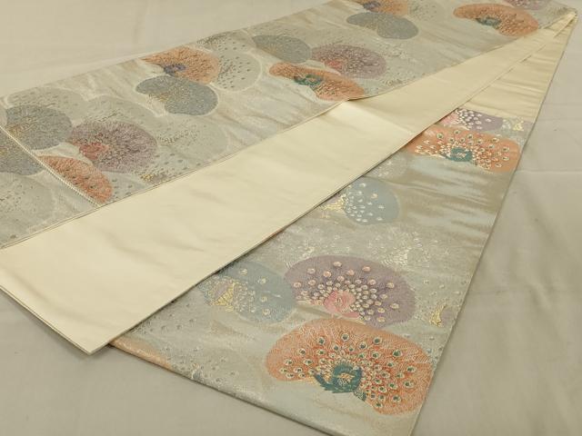 平和屋着物◎六通柄袋帯　唐織　孔雀文　金銀糸　正絹　逸品　AAAY6388ou