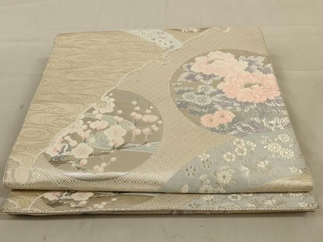 平和屋着物◎六通柄袋帯　唐織　琳派王朝絵巻　プラチナ二重箔　正絹　逸品　AAAY6394ou