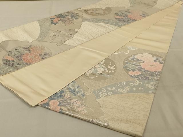 平和屋着物◎六通柄袋帯　唐織　琳派王朝絵巻　プラチナ二重箔　正絹　逸品　AAAY6394ou