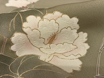 平和屋着物●訪問着　刺繍　草花文　暈し染め　金彩　正絹　逸品　AAAY6412zg