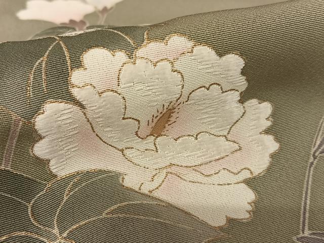 平和屋着物●訪問着　刺繍　草花文　暈し染め　金彩　正絹　逸品　AAAY6412zg