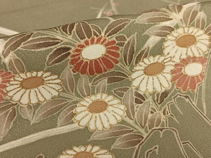 平和屋着物●訪問着　刺繍　草花文　暈し染め　金彩　正絹　逸品　AAAY6412zg