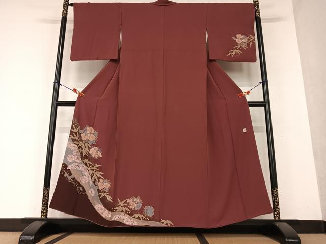 平和屋着物●訪問着 作家物 草花文 暈し染め 金彩 正絹 逸品 AAAY6444zg