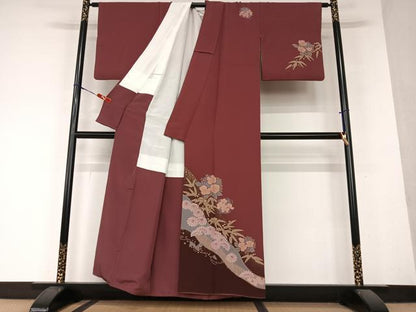平和屋着物●訪問着 作家物 草花文 暈し染め 金彩 正絹 逸品 AAAY6444zg