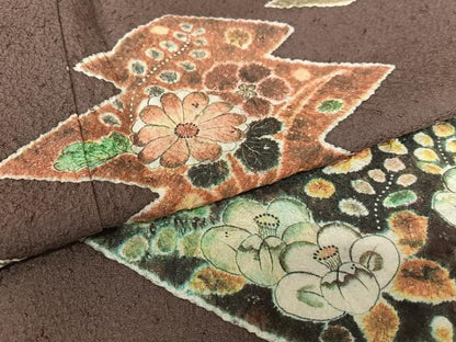 平和屋着物●訪問着 辻が花 絞り 松皮菱花文 正絹 逸品 AAAY6457zg