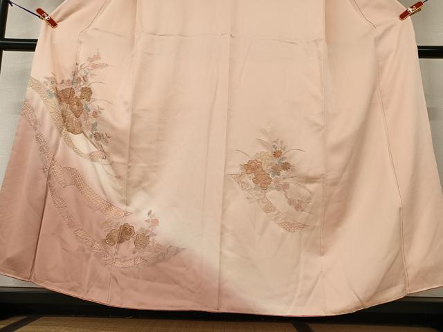 平和屋着物●訪問着 中国三大刺繍 相良刺繍 蔓帯花文 暈し染め 正絹 逸品 AAAY6460zg