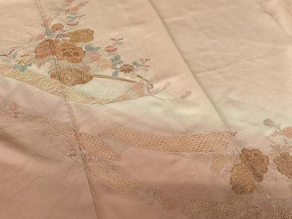 平和屋着物●訪問着 中国三大刺繍 相良刺繍 蔓帯花文 暈し染め 正絹 逸品 AAAY6460zg