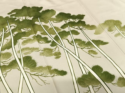 平和屋着物●訪問着　手描き　松　正絹　逸品　未使用　AAAY6474zg