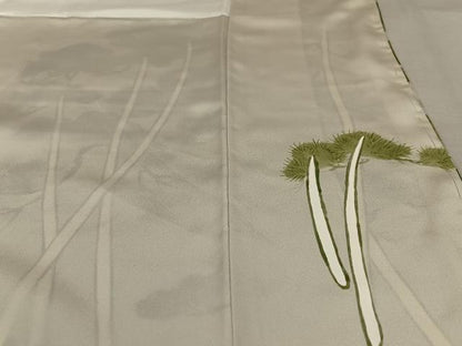 平和屋着物●訪問着　手描き　松　正絹　逸品　未使用　AAAY6474zg