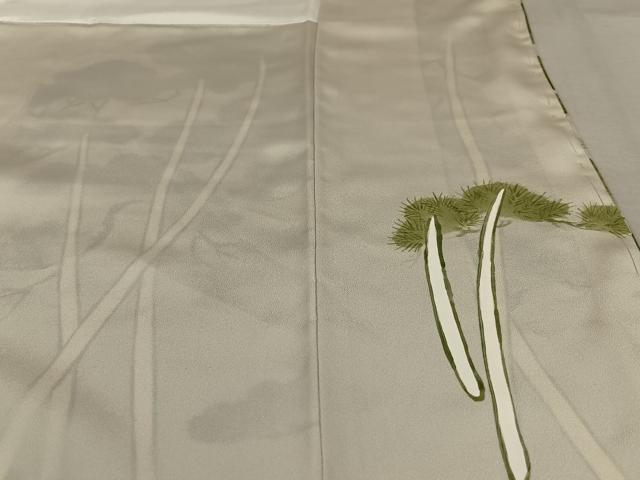 平和屋着物●訪問着　手描き　松　正絹　逸品　未使用　AAAY6474zg