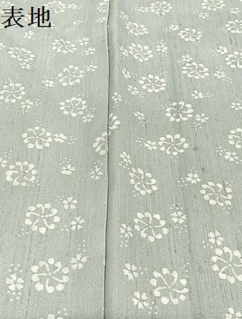 平和屋着物●上質な紬 型染め 舞花文 正絹 逸品 AAAY6478zg