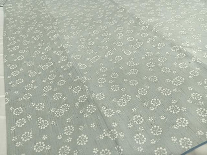 平和屋着物●上質な紬 型染め 舞花文 正絹 逸品 AAAY6478zg
