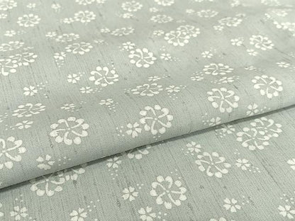 平和屋着物●上質な紬 型染め 舞花文 正絹 逸品 AAAY6478zg