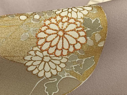 平和屋着物●訪問着 駒刺繍 色紙草花文 暈し染め 金彩 正絹 逸品 AAAY6496zg