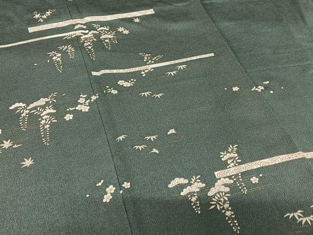 平和屋着物●訪問着 松竹梅 金銀彩 鬼しぼ縮緬 正絹 逸品 AAAY6506zg