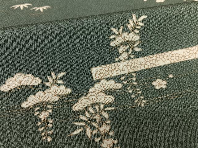 平和屋着物●訪問着 松竹梅 金銀彩 鬼しぼ縮緬 正絹 逸品 AAAY6506zg