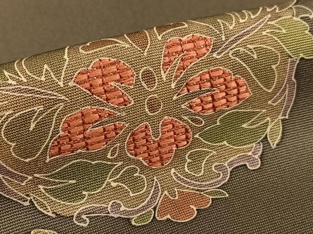 平和屋着物●訪問着 刺繍 草花文 正絹 逸品 AAAY6516zg