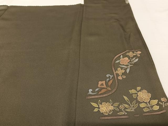 平和屋着物●訪問着 刺繍 草花文 正絹 逸品 AAAY6516zg