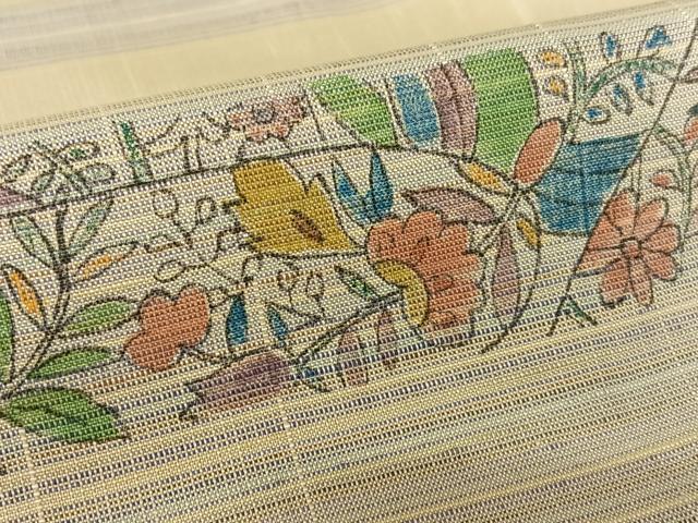 平和屋着物●訪問着 紬地 手描き 更紗花間道 正絹 逸品 AAAY6534zg