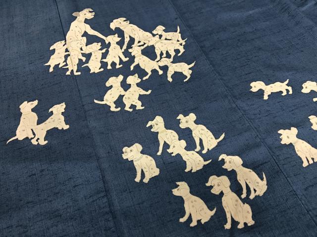平和屋着物●訪問着　作家物　紬地　希少柄　ダルメシアン　犬　褐返色地　正絹　逸品　AAAY6546zg
