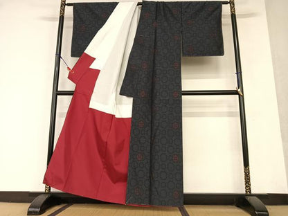 平和屋着物●本場大島紬 舞花文 証紙付き 正絹 逸品 未使用 AAAY6552zg