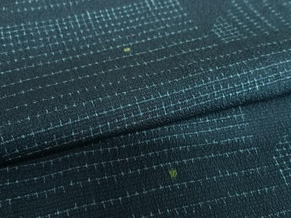 平和屋着物●お召 幾何学文様 正絹 逸品 AAAY6557zg