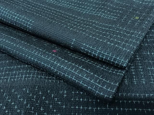 平和屋着物●お召 幾何学文様 正絹 逸品 AAAY6557zg
