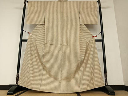平和屋着物●上質な紬 縞 正絹 逸品 AAAY6562zg