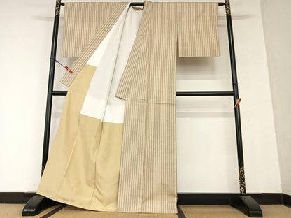 平和屋着物●上質な紬 縞 正絹 逸品 AAAY6562zg