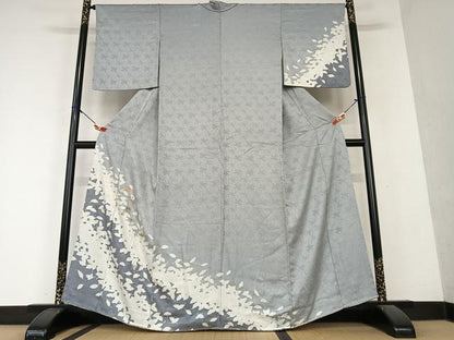 平和屋着物●訪問着 駒刺繍 草花文 暈し染め 正絹 逸品 AAAY6571zg
