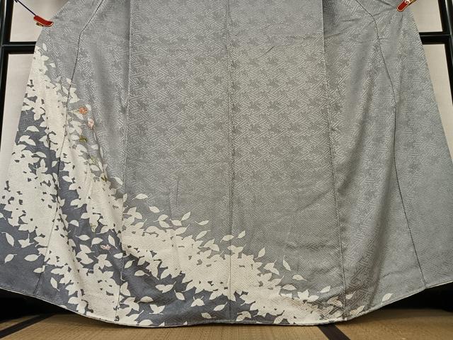 平和屋着物●訪問着 駒刺繍 草花文 暈し染め 正絹 逸品 AAAY6571zg