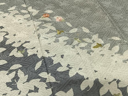 平和屋着物●訪問着 駒刺繍 草花文 暈し染め 正絹 逸品 AAAY6571zg