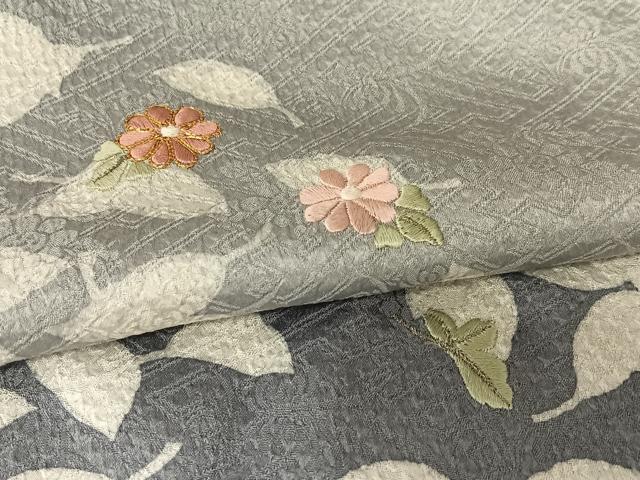平和屋着物●訪問着 駒刺繍 草花文 暈し染め 正絹 逸品 AAAY6571zg