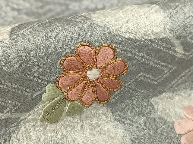 平和屋着物●訪問着 駒刺繍 草花文 暈し染め 正絹 逸品 AAAY6571zg