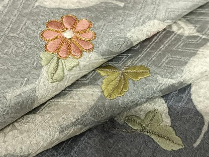 平和屋着物●訪問着 駒刺繍 草花文 暈し染め 正絹 逸品 AAAY6571zg