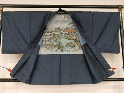 平和屋着物●男性　本場大島紬　アンサンブル　100亀甲　総詰　正絹　逸品　未使用　AAAY6592zg