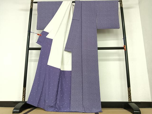 平和屋着物●人間国宝 小宮康孝　江戸小紋　舞扇吉祥文　正絹　逸品　AAAY6597zg
