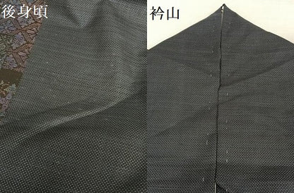 平和屋着物●本場大島紬 カタス7マルキ 色紙重ね花文 正絹 逸品 AAAY6610zg