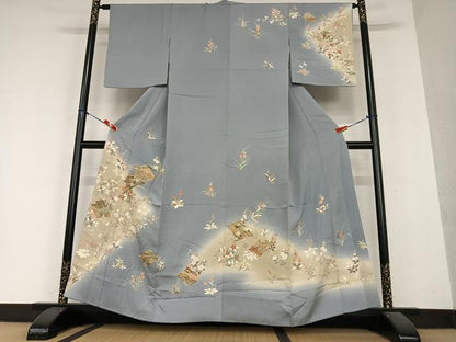 平和屋着物●訪問着 源氏香花文 暈し染め 金彩 正絹 逸品 AAAY6611zg