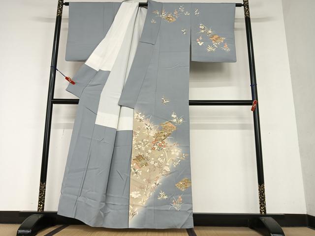 平和屋着物●訪問着 源氏香花文 暈し染め 金彩 正絹 逸品 AAAY6611zg