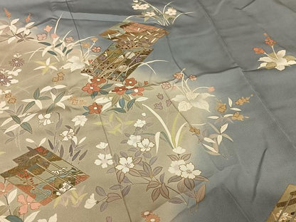 平和屋着物●訪問着 源氏香花文 暈し染め 金彩 正絹 逸品 AAAY6611zg