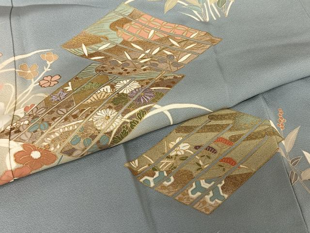 平和屋着物●訪問着 源氏香花文 暈し染め 金彩 正絹 逸品 AAAY6611zg